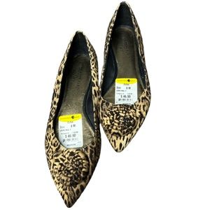 Anne Klein iFlex Leopard Print Flats Slip On Pointed Toe Shoes Womens Size 8 M